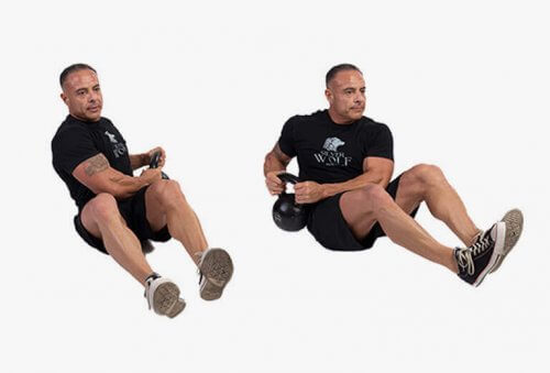 Abdominaux latéraux avec une kettlebell