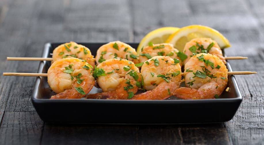 Des tapas aux crevettes.