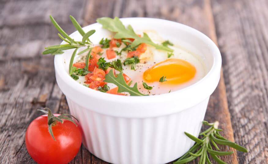 Des œufs avec de la crème.