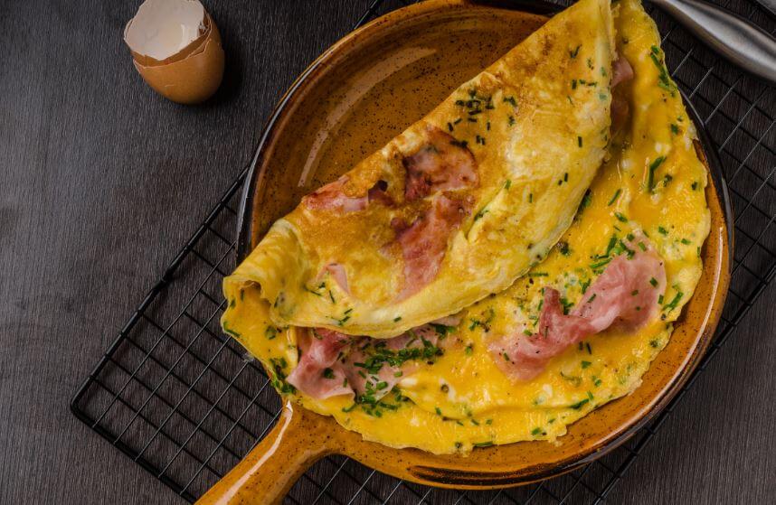 Tortilla au jambon Serrano.