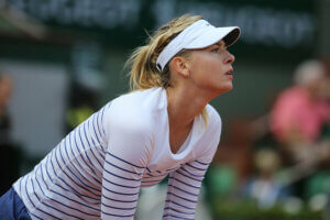 Maria Sharapova lors d'un match de tennis.